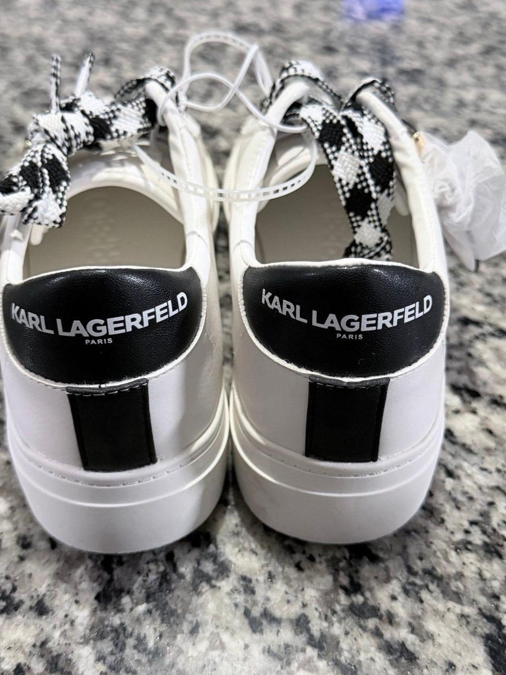 Karl Lagerfeld Kids White & Black Logo Sneakers